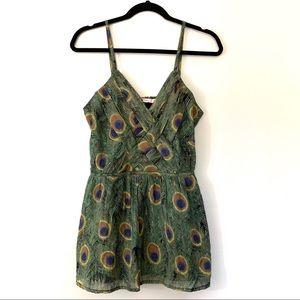 Puxa Vida Peacock Print Dress